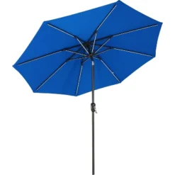 Sunnydaze Decor Sunnydaze Outdoor Aluminum Sunbrella Patio Umbrella With Solar LED Light Bars And Tilt - 9' -Sunnydaze Decor GUEST 2d50e34f 6020 40a0 92a6 45c716d2c914