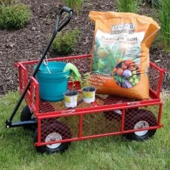 Sunnydaze Decor Sunnydaze Outdoor Lawn And Garden Heavy-Duty Durable Steel Mesh Utility Wagon Cart With Removable Sides -Sunnydaze Decor GUEST 2fa99d0a 7f93 492c 9228 4c8b84719f04