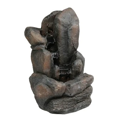 Sunnydaze Decor Sunnydaze Outdoor Solar Powered Rock Falls Water Fountain With Battery Backup, Submersible Pump, And LED Lights - 22" 5 Sunnydaze Decor Sunnydaze Outdoor Solar Powered Rock Falls Water Fountain With Battery Backup, Submersible Pump, And LED Lights - 22" - Image 5