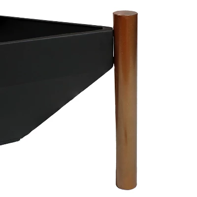 Sunnydaze Decor Sunnydaze Outdoor Camping Or Backyard Steel Triangle Fire Pit With Wood Grate, Log Poker, And Spark Screen - 31" - Copper Finish 2 Sunnydaze Decor Sunnydaze Outdoor Camping Or Backyard Steel Triangle Fire Pit With Wood Grate, Log Poker, And Spark Screen - 31" - Copper Finish - Image 2