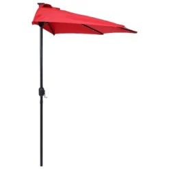 Sunnydaze Decor Sunnydaze Solar Outdoor Half Patio Umbrella With LED Lights And Crank - 9' -Sunnydaze Decor GUEST 3096b487 acc8 4023 8d09 87ecbc69d077