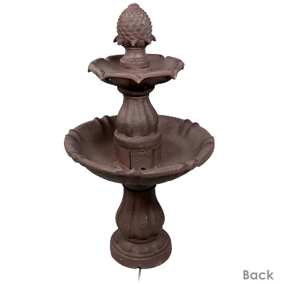Sunnydaze Decor Sunnydaze 38"H Electric Polyresin And Fiberglass 2-Tier Curved Plinth Outdoor Water Fountain 4 Sunnydaze Decor Sunnydaze 38"H Electric Polyresin And Fiberglass 2-Tier Curved Plinth Outdoor Water Fountain - Image 4