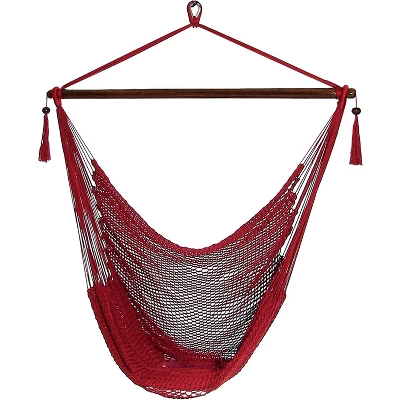 Sunnydaze Decor Sunnydaze Caribbean Style Extra Large Hanging Rope Hammock Chair Swing For Backyard And Patio 10 Sunnydaze Decor Sunnydaze Caribbean Style Extra Large Hanging Rope Hammock Chair Swing For Backyard And Patio - Image 10