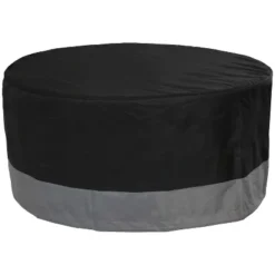 Sunnydaze Decor Sunnydaze Outdoor Heavy-Duty Weather-Resistant 300D Polyester Round 2-Tone Fire Pit Cover - Gray And Black -Sunnydaze Decor GUEST 33c3aa79 d8f5 44bd 92ad 80d02f2b53b3