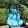 Sunnydaze Decor Sunnydaze Outdoor Resin Wicker Julia Hanging Basket Egg Chair Swing With Cushions And Headrest - 2pc