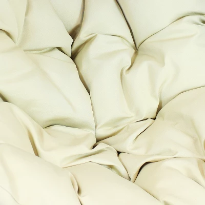 Sunnydaze Decor Sunnydaze Outdoor Resin Wicker Patio Lauren Hanging Basket Egg Chair Swing With Cushions And Headrest - Beige - 2pc 3 Sunnydaze Decor Sunnydaze Outdoor Resin Wicker Patio Lauren Hanging Basket Egg Chair Swing With Cushions And Headrest - Beige - 2pc - Image 3