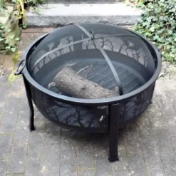 Sunnydaze Decor Sunnydaze Outdoor Camping Or Backyard Steel Pheasant Hunting Fire Pit With Spark Screen, Cover, Metal Wood Grate, And Log Poker - 30" -Sunnydaze Decor GUEST 37a3b68b f2a0 4e8a 99aa 8d9711b6a058