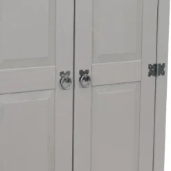 Sunnydaze Decor Sunnydaze 2-Door, 2-Shelf Accent Cupboard - Solid Pine - Gray - 43" H -Sunnydaze Decor GUEST 384acfb9 82d6 4a50 b181 f36c6977c74b