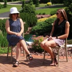 Sunnydaze Decor Sunnydaze Crossback Design Plastic All-Weather Commercial-Grade Bellemead Indoor/Outdoor Patio Dining Chair, Tan, 2pk -Sunnydaze Decor GUEST 38f834b9 7737 4594 8cd3 0458e30370ce