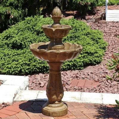 Sunnydaze Decor Sunnydaze 38"H Electric Resin 2-Tier Blooming Flower Outdoor Water Feature 1 Sunnydaze Decor Sunnydaze 38"H Electric Resin 2-Tier Blooming Flower Outdoor Water Feature