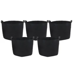 Sunnydaze Decor Sunnydaze Garden Grow Bag With Handles Nonwoven Polypropylene Fabric, Black, 5pc -Sunnydaze Decor GUEST 3a5127a6 e661 4cef a482 39515bd6ca8b