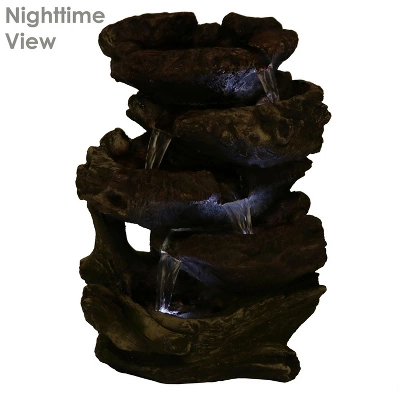 Sunnydaze Decor Sunnydaze Indoor Decorative Calming 5-Step Rock Falls Waterfall Tabletop Water Fountain With LED Lights - 14" 2 Sunnydaze Decor Sunnydaze Indoor Decorative Calming 5-Step Rock Falls Waterfall Tabletop Water Fountain With LED Lights - 14" - Image 2