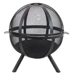 Sunnydaze Decor Sunnydaze Outdoor Portable Camping Or Backyard Flaming Sphere Ball Fire Pit With Built-In Spark Screen - 30" - Black -Sunnydaze Decor GUEST 3e543704 016f 4084 ac38 95b5a0ddd62a