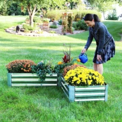 Sunnydaze Decor Sunnydaze Outdoor Galvanized Steel L-Shaped Raised Garden Bed For Plants, Vegetables, And Flowers - 59.5" 15 Sunnydaze Decor Sunnydaze Outdoor Galvanized Steel L-Shaped Raised Garden Bed For Plants, Vegetables, And Flowers - 59.5" -Sunnydaze Decor GUEST 3efacc46 772b 4961 9a74 18bda15084e3
