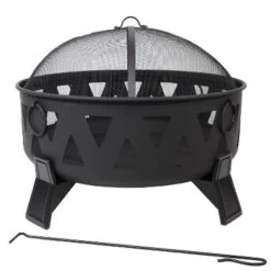 Sunnydaze Decor Sunndyaze Outdoor Steel Fire Pit Nordic Inspired, 34-Inch -Sunnydaze Decor GUEST 3fac4e50 0dac 435b b278 6607116733f4