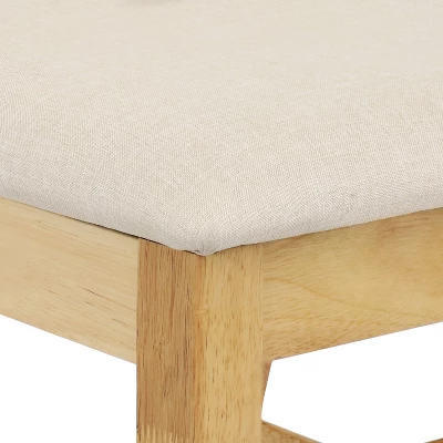 Sunnydaze Decor Sunnydaze Indoor 5-Piece Solid Rubberwood Dining Table And Chairs Set - Natural With Beige Cushions 5 Sunnydaze Decor Sunnydaze Indoor 5-Piece Solid Rubberwood Dining Table And Chairs Set - Natural With Beige Cushions - Image 5