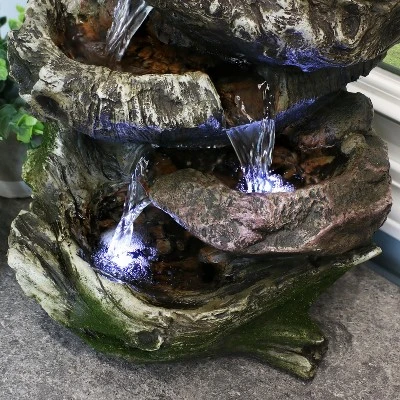 Sunnydaze Decor Sunnydaze Indoor Decorative Calming 5-Step Rock Falls Waterfall Tabletop Water Fountain With LED Lights - 14" 4 Sunnydaze Decor Sunnydaze Indoor Decorative Calming 5-Step Rock Falls Waterfall Tabletop Water Fountain With LED Lights - 14" - Image 4