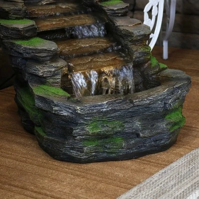 Sunnydaze Decor Sunnydaze 14"H Electric Polyresin Shale Falls Outdoor Water Fountain With LED Lights 12 Sunnydaze Decor Sunnydaze 14"H Electric Polyresin Shale Falls Outdoor Water Fountain With LED Lights - Image 12