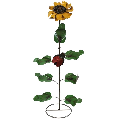Sunnydaze Decor Sunnydaze Outdoor Metal Art Standing Sunflower With Ladybug Garden Decor- 34.25" 6 Sunnydaze Decor Sunnydaze Outdoor Metal Art Standing Sunflower With Ladybug Garden Decor- 34.25" - Image 6