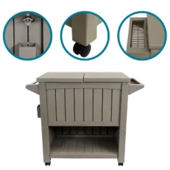 Sunnydaze Decor Sunnydaze Rolling Patio Serving Cart With Prep Table, Cooler And Storage -Sunnydaze Decor GUEST 431678d2 348c 4f9d bc30 3e4daa084c39