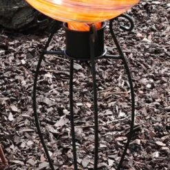 Sunnydaze Decor Sunnydaze Outdoor Graceful Curved Steel Gazing Globe Stand - 18.25" - Black -Sunnydaze Decor GUEST 45c11251 dc11 4680 9787 f04bf093f2b1