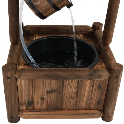 Sunnydaze Decor Sunnydaze 46"H Fir Wood Rustic Wishing Well Outdoor Water Fountain 4 Sunnydaze Decor Sunnydaze 46"H Fir Wood Rustic Wishing Well Outdoor Water Fountain - Image 4