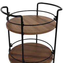 Sunnydaze Decor Sunnydaze Round Metal 3-Tier Bar Cart - Indoor Furniture With Wheels - Brown - 34.5” H 16 Sunnydaze Decor Sunnydaze Round Metal 3-Tier Bar Cart - Indoor Furniture With Wheels - Brown - 34.5” H -Sunnydaze Decor GUEST 46922132 458d 42a8 be0a 0f1ed85ec1a5