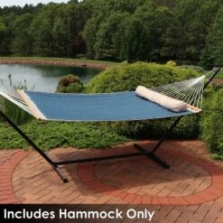 Sunnydaze Decor Sunnydaze Heavy-Duty 2-Person Quilted Designs Fabric Hammock With Spreader Bars And Detachable Pillow - 440 Lb Weight Capacity