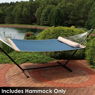 Sunnydaze Decor Sunnydaze Heavy-Duty 2-Person Quilted Designs Fabric Hammock With Spreader Bars And Detachable Pillow - 440 Lb Weight Capacity 1 Sunnydaze Decor Sunnydaze Heavy-Duty 2-Person Quilted Designs Fabric Hammock With Spreader Bars And Detachable Pillow - 440 Lb Weight Capacity