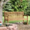 Sunnydaze Decor Sunnydaze Outdoor Solid Teak Wood With Light Stained Finish Patio Garden Bench Seat - 60" - Light Brown