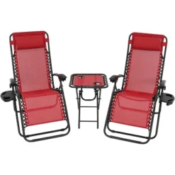 Sunnydaze Decor Sunnydaze Outdoor Fade-Resistant Zero Gravity Chairs With Patio Table, Cup Holders, And Pillows - 2-Pack -Sunnydaze Decor GUEST 4b2c39e2 8ffd 4963 ac67 2a60bd342704