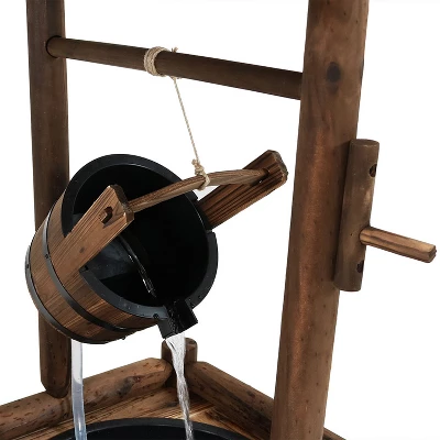 Sunnydaze Decor Sunnydaze 46"H Fir Wood Rustic Wishing Well Outdoor Water Fountain 3 Sunnydaze Decor Sunnydaze 46"H Fir Wood Rustic Wishing Well Outdoor Water Fountain - Image 3