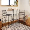Sunnydaze Decor Sunnydaze 3-Piece Indoor Furniture Steel Wire Bar Set With Faux Woodgrain Tabletop - Brown - 3 Pc