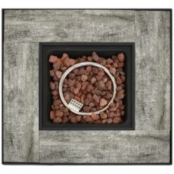 Sunnydaze Decor Sunnydaze Reykir Modern Smokeless Metal Outdoor Fire Pit With Tile Tabletop And Rafa Fabric Sides - 24" H -Sunnydaze Decor GUEST 4ca0eed4 a895 4482 be25 66dcd2785046