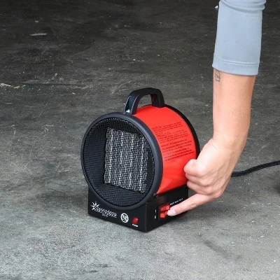 Sunnydaze Decor Sunnydaze Indoor Home Personal Portable Ceramic Electric Space Heater With Auto-Shutoff - 750-1500 Watt - Red And Black 3 Sunnydaze Decor Sunnydaze Indoor Home Personal Portable Ceramic Electric Space Heater With Auto-Shutoff - 750-1500 Watt - Red And Black - Image 3