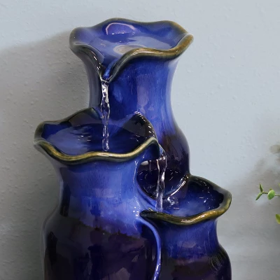 Sunnydaze Decor Sunnydaze Indoor Decorative Smooth Ceramic Glazed Pitchers Desktop Tabletop Water Fountain - 11" - Blue 5 Sunnydaze Decor Sunnydaze Indoor Decorative Smooth Ceramic Glazed Pitchers Desktop Tabletop Water Fountain - 11" - Blue - Image 5