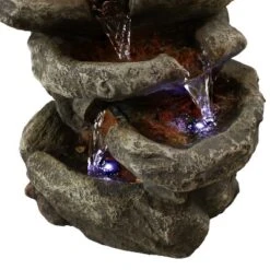 Sunnydaze Decor Sunnydaze Indoor Home Office Relaxing 6-Tiered Stone Falls Tabletop Water Fountain With LED Lights - 15" -Sunnydaze Decor GUEST 4e584972 82a9 4323 a5d7 6b3345cc0f33