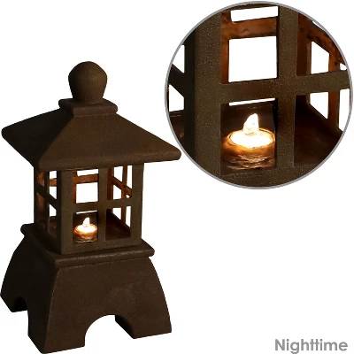 Sunnydaze Decor Sunnydaze 23"H Electric Resin Zen Lantern Outdoor Water Fountain With LED Lights 2 Sunnydaze Decor Sunnydaze 23"H Electric Resin Zen Lantern Outdoor Water Fountain With LED Lights - Image 2