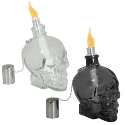 Sunnydaze Decor Sunnydaze Grinning Skull Glass Tabletop Torches - Clear And Black 17 Sunnydaze Decor Sunnydaze Grinning Skull Glass Tabletop Torches - Clear And Black -Sunnydaze Decor GUEST 5035e576 891b 448c 85ea 632b2bfdc05a