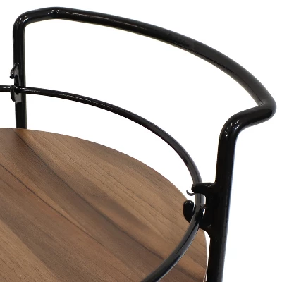 Sunnydaze Decor Sunnydaze Round Metal 3-Tier Bar Cart - Indoor Furniture With Wheels - Brown - 34.5” H 3 Sunnydaze Decor Sunnydaze Round Metal 3-Tier Bar Cart - Indoor Furniture With Wheels - Brown - 34.5” H - Image 3