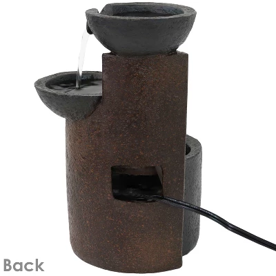 Sunnydaze Decor Sunnydaze Indoor Home Decorative Resin 3-Tier Descending Bowls Tabletop Water Fountain - 9" - Dark Brown 6 Sunnydaze Decor Sunnydaze Indoor Home Decorative Resin 3-Tier Descending Bowls Tabletop Water Fountain - 9" - Dark Brown - Image 6