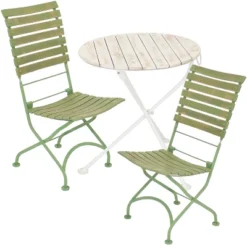 Sunnydaze Decor Sunnydaze Indoor/Outdoor Shabby Chic Cafe Chestnut Wood Folding Bistro Table And Chairs - 3pc -Sunnydaze Decor GUEST 52e51c3b 9629 4448 98b0 e1a917b809ca