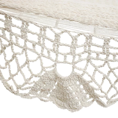 Sunnydaze Decor Sunnydaze Heavy-Duty Deluxe Hand-Woven Cotton American-Style Mayan Hammock With Spreader Bars - 770 Lb Weight Capacity 2 Sunnydaze Decor Sunnydaze Heavy-Duty Deluxe Hand-Woven Cotton American-Style Mayan Hammock With Spreader Bars - 770 Lb Weight Capacity - Image 2