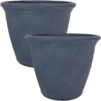 Sunnydaze Decor Sunnydaze Indoor/Outdoor Patio, Garden, Or Porch Weather-Resistant Double-Walled Anjelica Flower Pot Planter - 20" - Sable Finish 5 Sunnydaze Decor Sunnydaze Indoor/Outdoor Patio, Garden, Or Porch Weather-Resistant Double-Walled Anjelica Flower Pot Planter - 20" - Sable Finish - Image 5