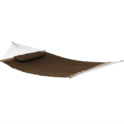 Sunnydaze Decor Sunnydaze Heavy-Duty 2-Person Quilted Designs Fabric Hammock With Spreader Bars And Detachable Pillow - 440 Lb Weight Capacity 8 Sunnydaze Decor Sunnydaze Heavy-Duty 2-Person Quilted Designs Fabric Hammock With Spreader Bars And Detachable Pillow - 440 Lb Weight Capacity - Image 8