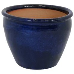 Sunnydaze Decor Sunnydaze Chalet Outdoor/Indoor High-Fired Glazed UV- And Frost-Resistant Ceramic Planter With Drainage Holes - 15" Diameter -Sunnydaze Decor GUEST 5aeae906 8ef6 4cae af28 75eafe1339f8