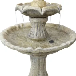 Sunnydaze Decor Sunnydaze 45" H Outdoor Arcade 2-Tier Solar Water Fountain With Battery Backup And LED Light -Sunnydaze Decor GUEST 5b602bb6 69f4 43f3 83e4 f862836a8621