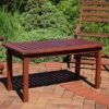 Sunnydaze Decor Sunnydaze Outdoor Meranti Wood With Teak Oil Finish Modern Rectangular Patio Coffee Table - 17.75" - Brown