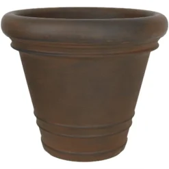 Sunnydaze Decor Sunnydaze Crozier Polyresin Outdoor/Indoor Heavy-Duty Double-Walled Fade-Resistant Flower Pot Planter - 16" Diameter - Rust -Sunnydaze Decor GUEST 5f4b972f 1ec9 422b 8216 f9ebe7cea333