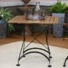 Sunnydaze Decor Sunnydaze Indoor/Outdoor Chestnut Wood Portable Folding Square Patio Bistro Table - 31" - Brown